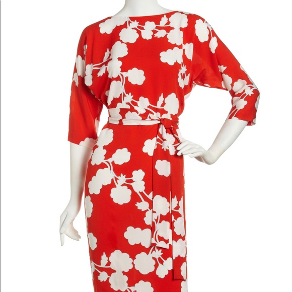 Diane von Furstenberg Maja Two Bud-Print Dress - tie missing - Picture 2 of 9